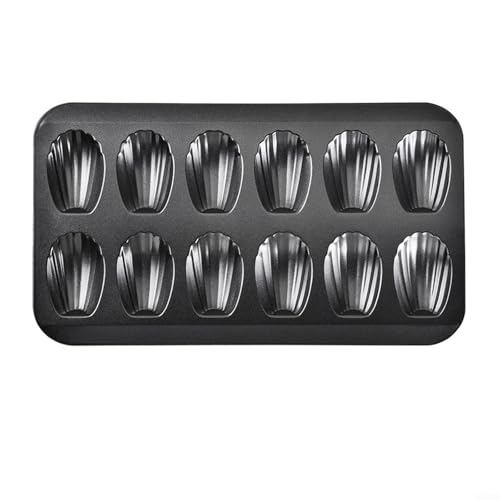 Edelstahl-Kuchenform, antihaftbeschichtet, 12 Mulden, zum Backen von Muffins, Keksen und mehr (schwarz) von PETSTIBLE