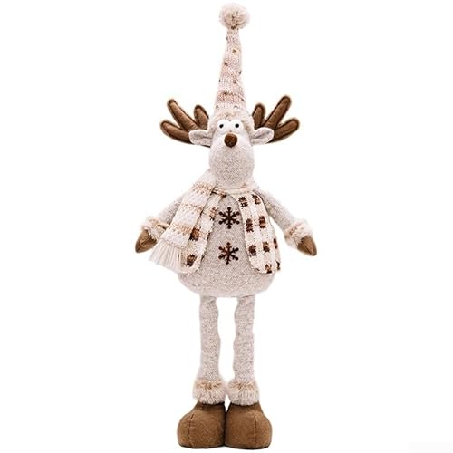 Einziehbare Weihnachtsdekoration mit Teleskop-Funktion für Fenster und Heimdekoration, Stoffpuppen-Stil, saisonaler Akzent (Elch) von PETSTIBLE