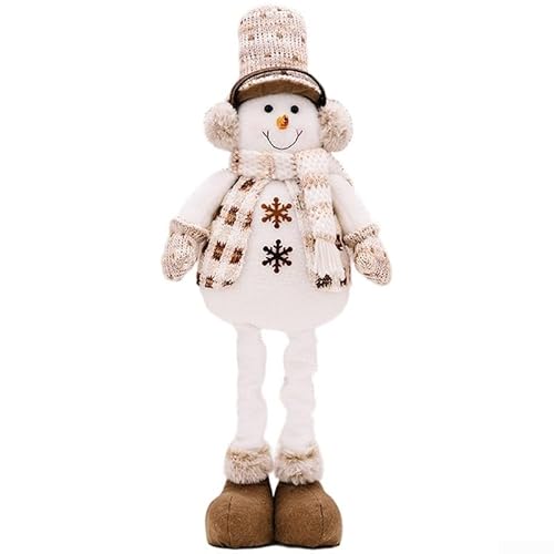 Einziehbare Weihnachtsdekoration mit Teleskop-Funktion für Fenster und Heimdekoration, Stoffpuppen-Stil, saisonaler Akzent (Schneemann) von PETSTIBLE