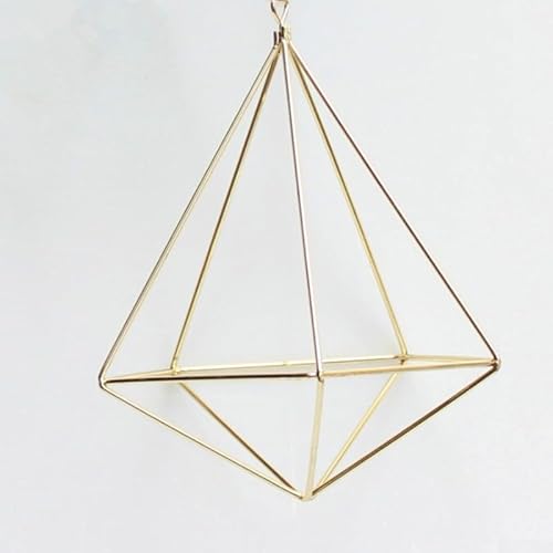 Elegante hängende Blumentopf-Halterung, Metall, geometrisches Design für Luftpflanzen-Display (Goldimitat) von PETSTIBLE