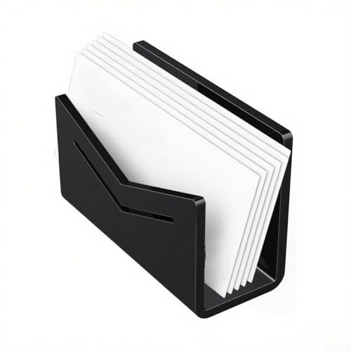 Eleganter schwarzer Acryl-Post-Organizer: Stilvoller Schreibtisch-Sortierer für Zuhause und Büro (schwarz) von PETSTIBLE