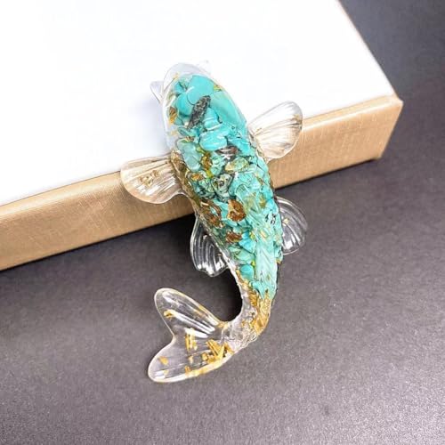 Elegantes Koi-Fisch-Ornament für Schreibtisch und Zuhause, aus natürlichem Kristall für einen anspruchsvollen Look (25) von PETSTIBLE