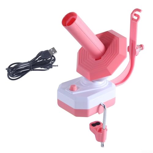 Elektrischer Garnwickler mit 284 ml Fassungsvermögen für Garnbastelarbeiten, mit einstellbarer Geschwindigkeit und kompakter Bauweise für einfache Lagerung und Verwendung, Rosa von PETSTIBLE