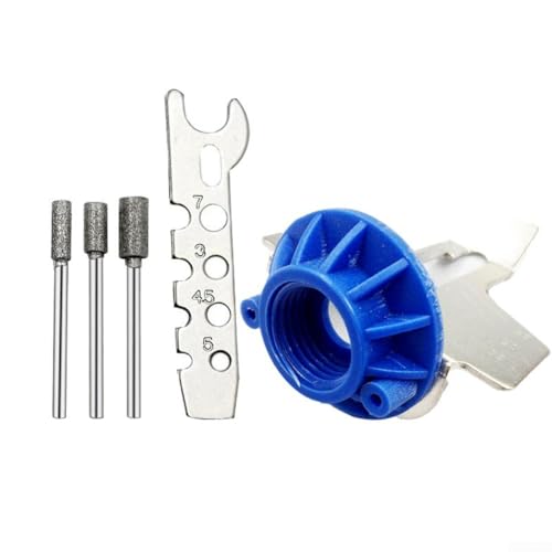Elektrischer Kettensägen-Schärfaufsatz für einfache Verwendung mit elektrischen Schleifern (blau) von PETSTIBLE