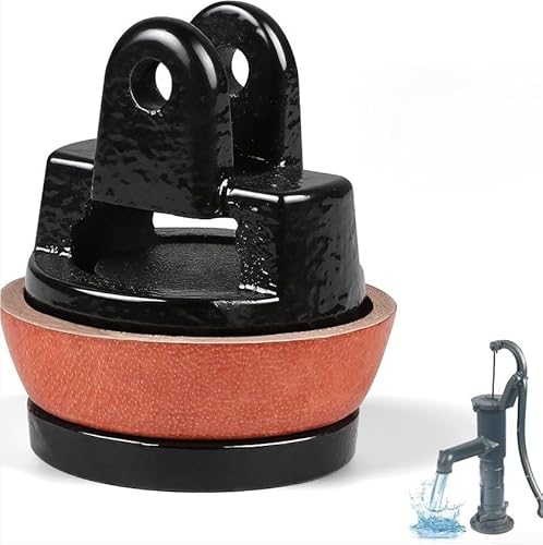 Ersatzkolben aus Gusseisen, 90 mm, für Typ 75 Handpumpe, Gartenbrunnenpumpe, mit Lederdichtung, schwarzbraunes Wassersystem Teile (A) von PETSTIBLE