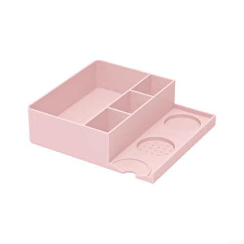 Espresso Zubehör Set Anti Rutsch Silikon Tamp Matte kombiniert mit praktischer Klopfbox für Kaffeeliebhaber (Rosa) von PETSTIBLE