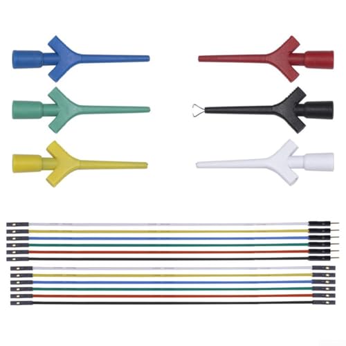 Federhaken-Testclip-Set, für SMD-ICs mit Multimeter-Messleitungen, Logik-Analysator-Kabel, umfassendes Testset, leichtes Design, sicherer Greifmechanismus Federhaken-Testclip-Set, für SMD-ICs mit Multimeter-Messleitungen, Logik-Analysator-Kabel, umfassendes Testset, leichtes Design, sicherer Greifmechanismus von PETSTIBLE