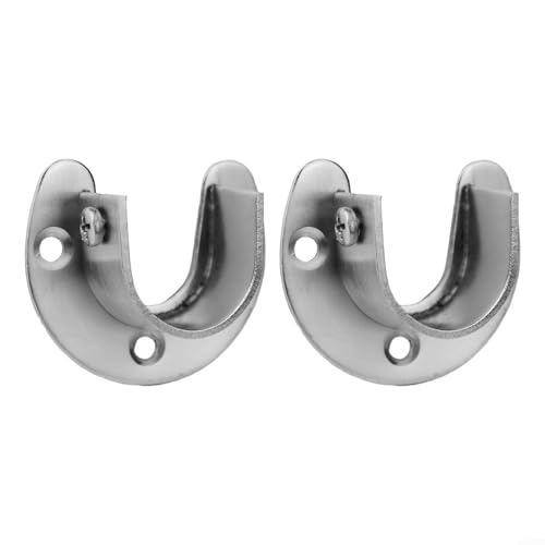 Flanschstangenhalter mit Edelstahl-Stützbuchsen für Kleiderschrank und Vorhang, 25 mm, 2 Stück von PETSTIBLE