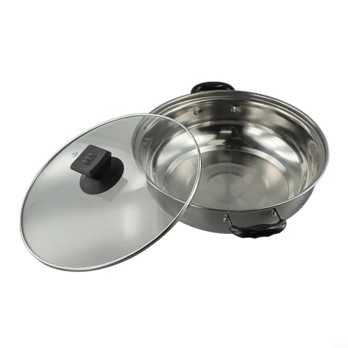 Genießen Sie mühelose Zubereitung von Mahlzeiten mit diesem Edelstahl-Hotpot mit einem durchsichtigen Deckel (26 cm) von PETSTIBLE