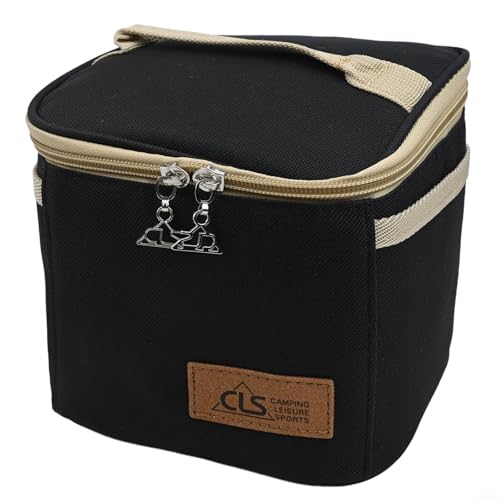 Gewürzspender-Set für Camping, 7 leichte und praktische Gläser mit Tragetasche (schwarz) von PETSTIBLE