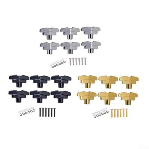 Gitarren-Stimmwirbel, Ersatz für Akustik-, Elektro- und klassische Gitarren, Schwarz, 6 Stück von PETSTIBLE