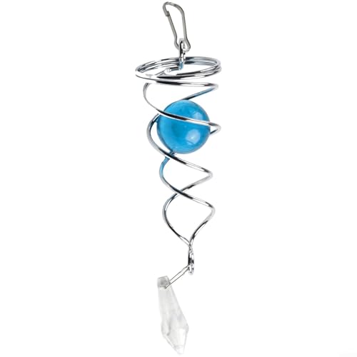 Glänzendes Spiral-Windspiel mit reflektierendem Glas, verschönert jede Terrasse oder Rasen (Seeblau) von PETSTIBLE