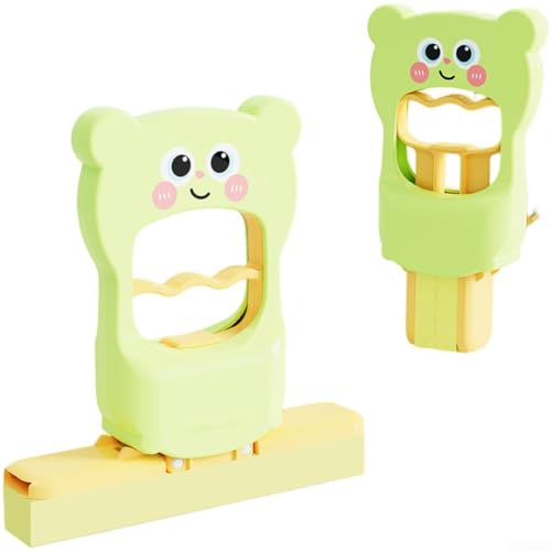 Hand-Mopp, niedliches Katzenmuster, tragbar, für Glas und kompakter, super saugfähiger und wiederverwendbarer Reiniger (grün und grün) von PETSTIBLE