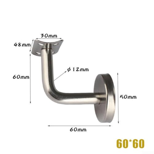 Handlaufhalterung für Wandbefestigung, Treppengeländerstütze aus Edelstahl für Balustrade und Mopstick, starkes Montagezubehör (60 x 60 mm) von PETSTIBLE