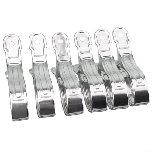 Handtuchhalter-Clips aus Edelstahl, 6 Stück, ideal für windige Tage am Strand oder zu Hause von PETSTIBLE