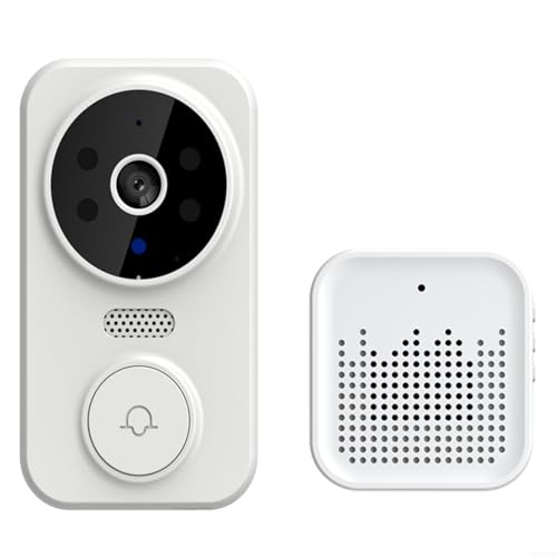 Kabelloses WiFi-Video-Türklingel-Set, tragbare Smart-Türklingel, App-Verbindung, Datenspeicherfunktion, Weiß, 4 Stück von PETSTIBLE