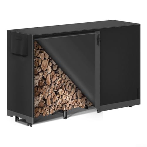 Kaminholzregal-Abdeckung, strapazierfähig, wasserdicht, 600D-Oxford-Gewebe, Schutzhülle für Holzscheite, zur Aufbewahrung von Brennholz (355,6 x 61 x 106,7 cm) von PETSTIBLE