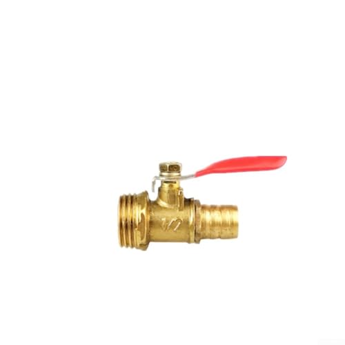 Kleiner Messing-Kugelhahn mit rotem Griff für Wasser- und Erdgasrohre mit tiefen Gewindeanschlüssen für sicheren Sitz und reibungslosen Ventilkerndurchfluss (4 Punkte, 10 mm) von PETSTIBLE