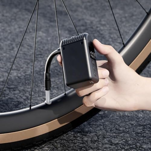 Kompakte Fahrradpumpe, elektrischer Reifenfüller, 100 PSI Manometer, LCD-Display, 350 mAh wiederaufladbarer Akku, 30 Minuten schnelles Aufladen für Fahrradzubehör Kompakte Fahrradpumpe, elektrischer Reifenfüller, 100 PSI Manometer, LCD-Display, 350 mAh wiederaufladbarer Akku, 30 Minuten schnelles Aufladen für Fahrradzubehör von PETSTIBLE