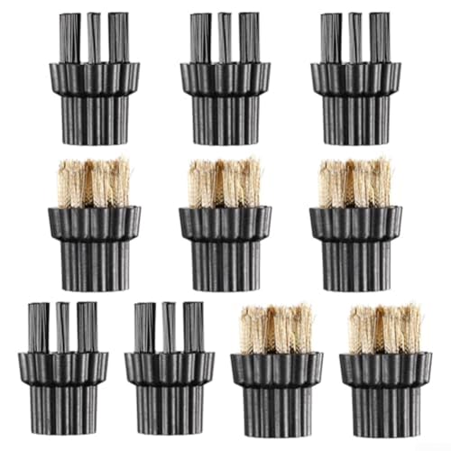 Kompatibel mit Dampfmopp-Bürstenkopf-Set aus Messing und weichen Bürsten für gründliche Reinigung auf Fliesen, Polstern und mehr (B) von PETSTIBLE