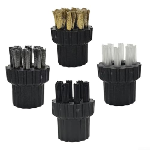 Kompatibel mit Dampfreinigungsbürstenkopf-Set aus Messing und weichen Bürsten für gründliche Reinigung auf Fliesen, Polstern und mehr (A) von PETSTIBLE