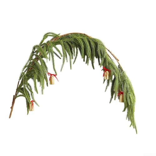 Künstliche Norfolk-Kiefer-Girlande mit drahtverstärkten Zweigen für Tisch, Kaminsims und Wand, Urlaubsdekorationen, verleiht realistischen Touch von PETSTIBLE