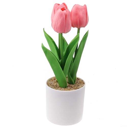 Künstliche Tulpenarrangements im Topf für elegantes Zuhause und Event-Styling (Rosa) von PETSTIBLE