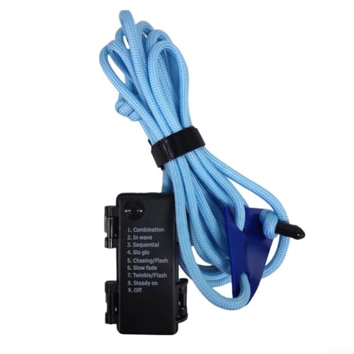 LED-Windseil für den Außenbereich, leuchtend, 300 cm, ideal für Zelte und Wanderabenteuer (300 cm hellblau) von PETSTIBLE