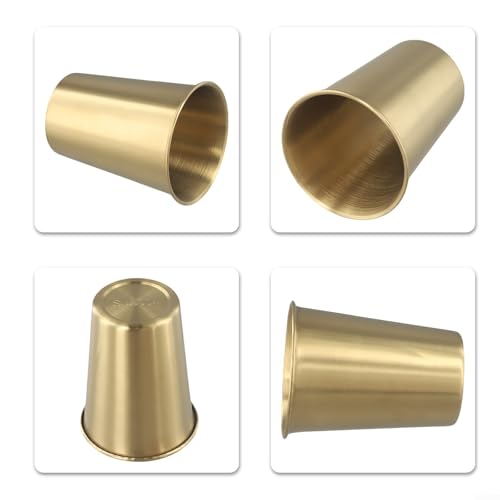 Leicht zu transportierender Edelstahlbecher 240 ml für Getränke wie Kaffee und Tee während oder während Ausflügen (Gold 350 ml) von PETSTIBLE