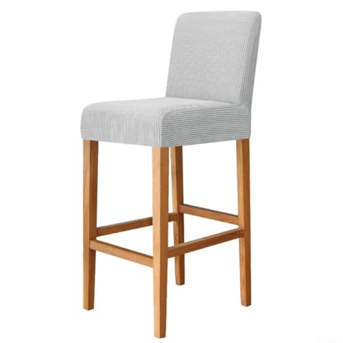 Maschinenwaschbare Barhocker-Bezüge aus weichem Polyester-Spandex für Zuhause oder Gastgewerbe (hellgrau) von PETSTIBLE