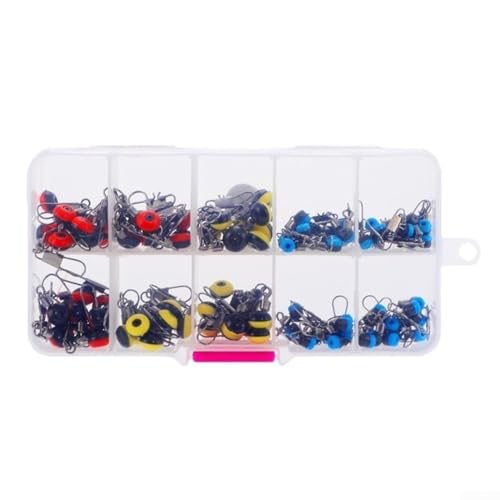 Meeresangeln Perlen-Set mit 100 Verbindungsstücken und 3 Schnellverbindungsarten für Salzwasserangeln (100 Stück Space Beans) von PETSTIBLE