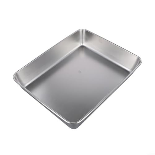 Mehrzweck-Tablett aus Edelstahl, ideal zum Servieren von Obst, Gemüse und Snacks (30 x 25 x 5,5 cm) von PETSTIBLE