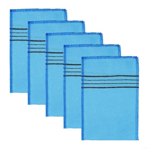 Mildly Peeling-Waschlappen Set mit 5 weichen Badetüchern zur Erfrischung Ihrer Duschroutine (blau) von PETSTIBLE