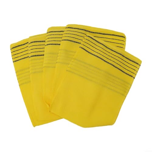 Mildly Peeling-Waschlappen Set mit 5 weichen Badetüchern zur Erfrischung Ihrer Duschroutine (gelb) von PETSTIBLE