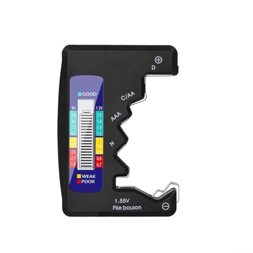 Multifunktionaler Batterietester mit LCD-Display, unterstützt das Testen von AA, AAA, C, D, 9V und verschiedenen Knopfbatterien von PETSTIBLE