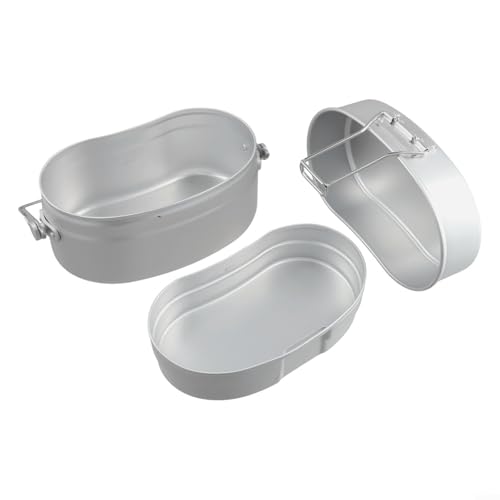 Multifunktionales Outdoor-Kochtopf-Set aus Aluminium mit einfachem Griff zum Aufhängen (Silber) von PETSTIBLE