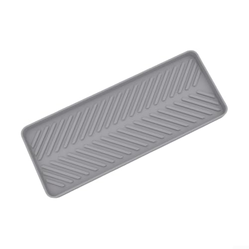 Multifunktionales Spülbecken-Organizer-Tablett aus Silikon, perfekt für die Aufbewahrung von Schwämmen und hält den Badezimmerbereich frisch (grau) von PETSTIBLE