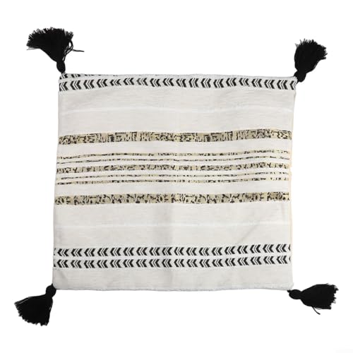 Outdoor Friendly Lendenkissenbezug mit auffälligen Streifen, perfekt für Heimdekoration (45 x 45 cm weiß) von PETSTIBLE