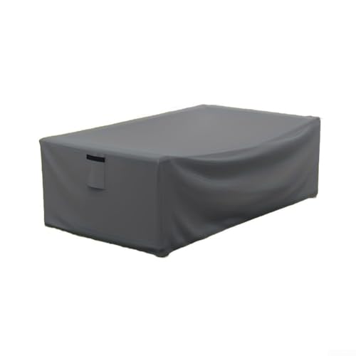 Outdoor Furniture Cover Waterproof Rectangular Coffee Table Cover With Air Vents Heavy Duty Oxford Fabric Protection 48x28x13 Inches Grey von PETSTIBLE
