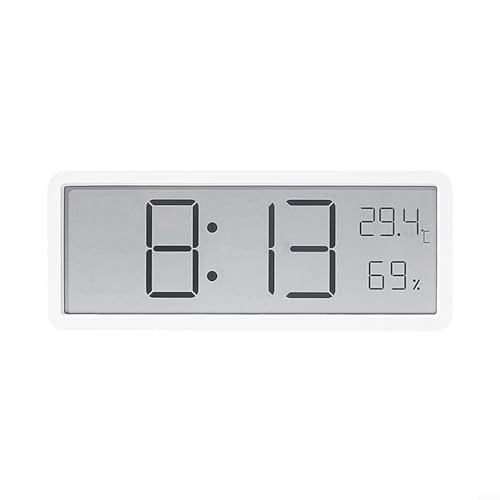 PETSTIBLE Digitale Wanduhr mit LED-Display, Datum, Woche, Temperatur und Luftfeuchtigkeit LCD-Bildschirm (weiß) von PETSTIBLE