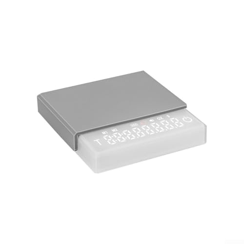 PETSTIBLE Edelstahl-Mini-Kaffeewaage wird für die Espressoherstellung verwendet Smart Timer 2 kg 0,1 g Präzisions-USB-Küchenwaage praktische Kaffee-Waage mit Timer (weiß) von PETSTIBLE