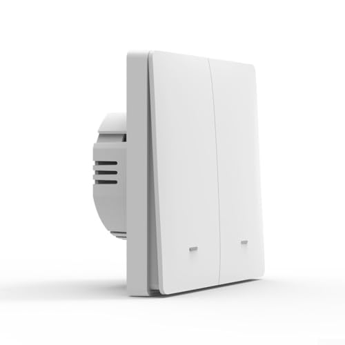 PETSTIBLE Für Tuya für ZigBee Smart Switch, kein neutraler Draht erforderlich, Wandschalter, Einzelfeuerversion/0-Feuerversion, Fern-Timing (2 auf weiß) von PETSTIBLE