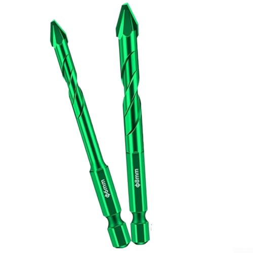 PETSTIBLE Glas- und Fliesenbohrer-Set, Wolframkarbid-Bohrwerkzeuge, Bohrer-Set, 2-teilig, dreieckiges Bohrset zum Stanzen von Glasfliesenplatten (6 + 8 mm) von PETSTIBLE