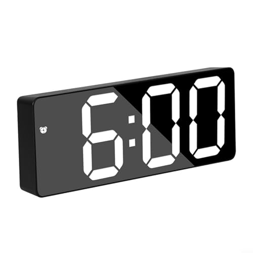 PETSTIBLE LED-Digitaluhr, batteriebetrieben, Schlafzimmer-Wecker, 12/24 Stunden, Schlummerfunktion (schwarz) von PETSTIBLE