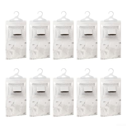 PETSTIBLE Luftentfeuchterbeutel, 500 ml Kleiderschrank Feuchtigkeitsabsorber Luftentfeuchter Beutel zum Aufhängen Entfeuchtungsbeutel 70 g (10 Stück) von PETSTIBLE