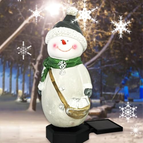 PETSTIBLE Niedlicher Solar-Schneemann für den Außenbereich, Rasenlicht, Landschaft, Bodenstecker, 2 Stück, Weihnachtsdekoration, Solar-Bodenstecker, Dekoration, Rasen, Hof (Schneemann) von PETSTIBLE