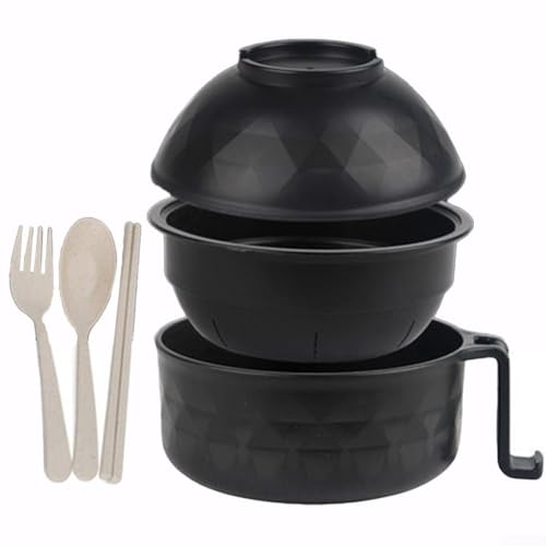 PETSTIBLE Ramen Schüssel Set Ramen Topf Instant Nudelschale mit Essstäbchen Ramen Schüssel Set für Mikrowelle Heizung Instant Nudeln Kochen Sie schnell und effizient von PETSTIBLE