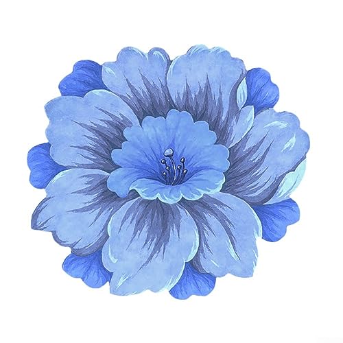 PETSTIBLE Rutschfeste Badematte für Badezimmer, Blütenblätter, waschbar, Blumenteppich, Badezimmer-Bodenmatten, weich, flauschig, lustig, WC-Vorleger, 40 x 40 cm von PETSTIBLE