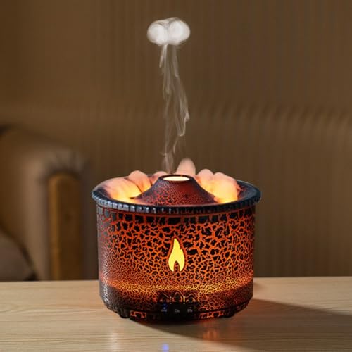 PETSTIBLE Schlafzimmer Luftreinigung und Befeuchtung, stille Flamme Spray Luftbefeuchter, Haushalt USB Bunte Simulation Flamme Aromatherapie Maschine von PETSTIBLE