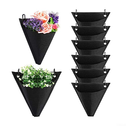 PETSTIBLE Schwarze Wand-Pflanztasche Dreieckige Hängetasche Design, hängende Pflanztaschen für Wand Garten Blumentöpfe von PETSTIBLE